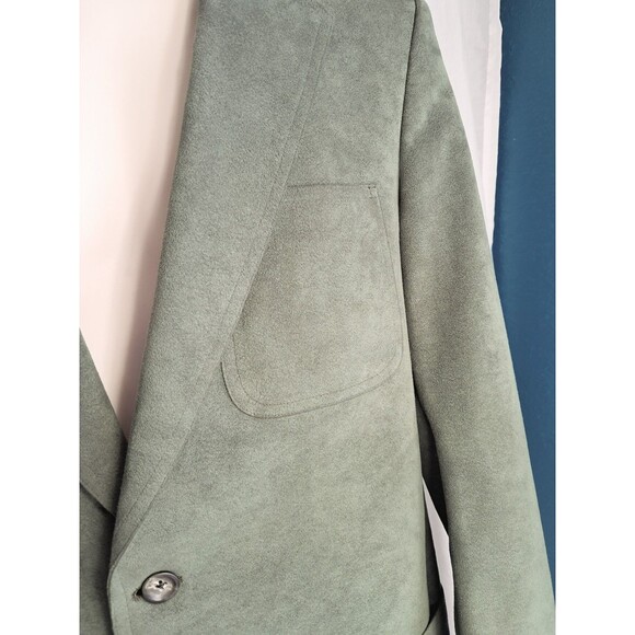 Green Suede Mens Vintage Stuart Reed Sakowitz Sports Coat Size 40 Medium - Picture 4 of 9